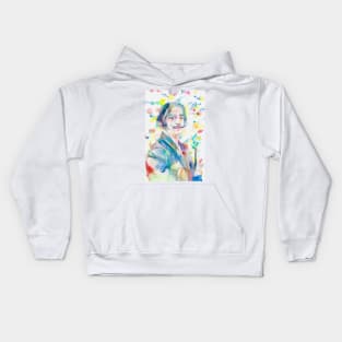 SALVADOR DALI watercolor portrai .1 Kids Hoodie